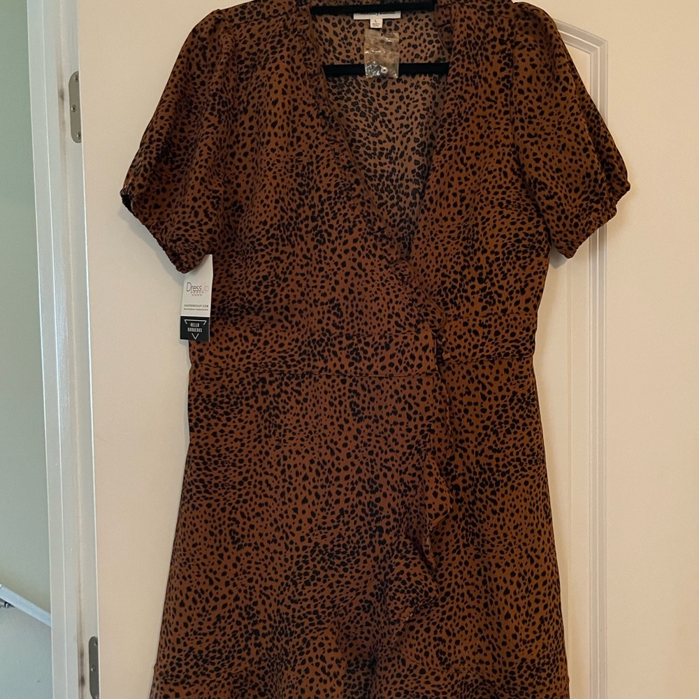 Cheetah Print Wrap Dress